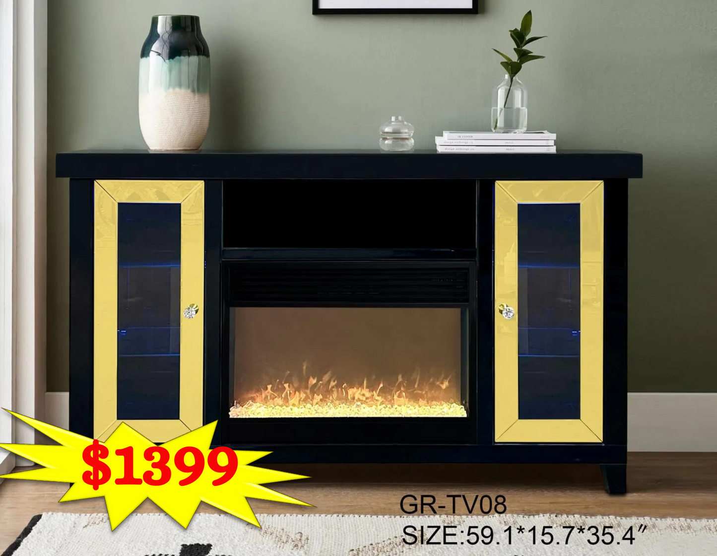 TV STAND VT08 BLACK
