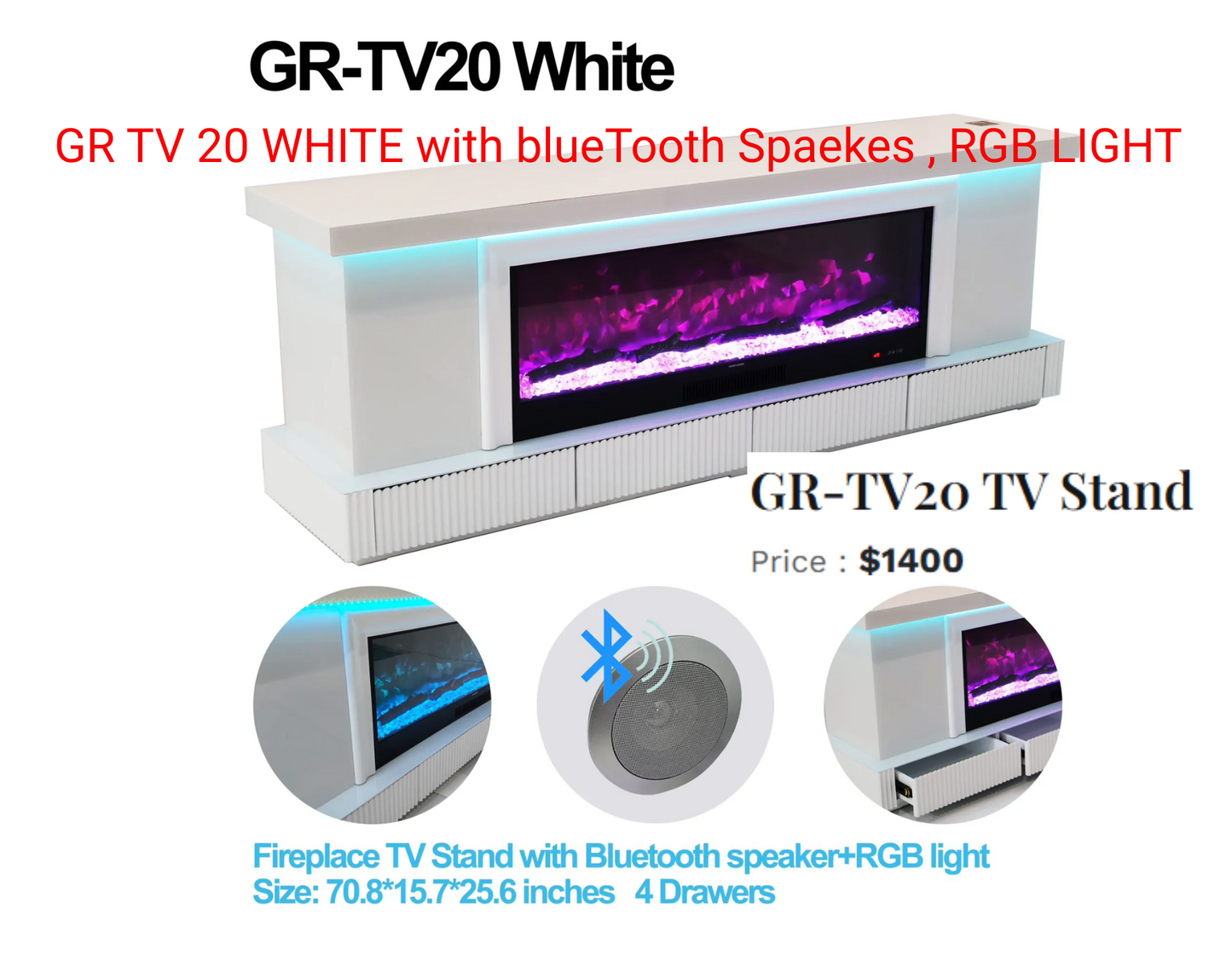 TV STAND TV20 WHITE