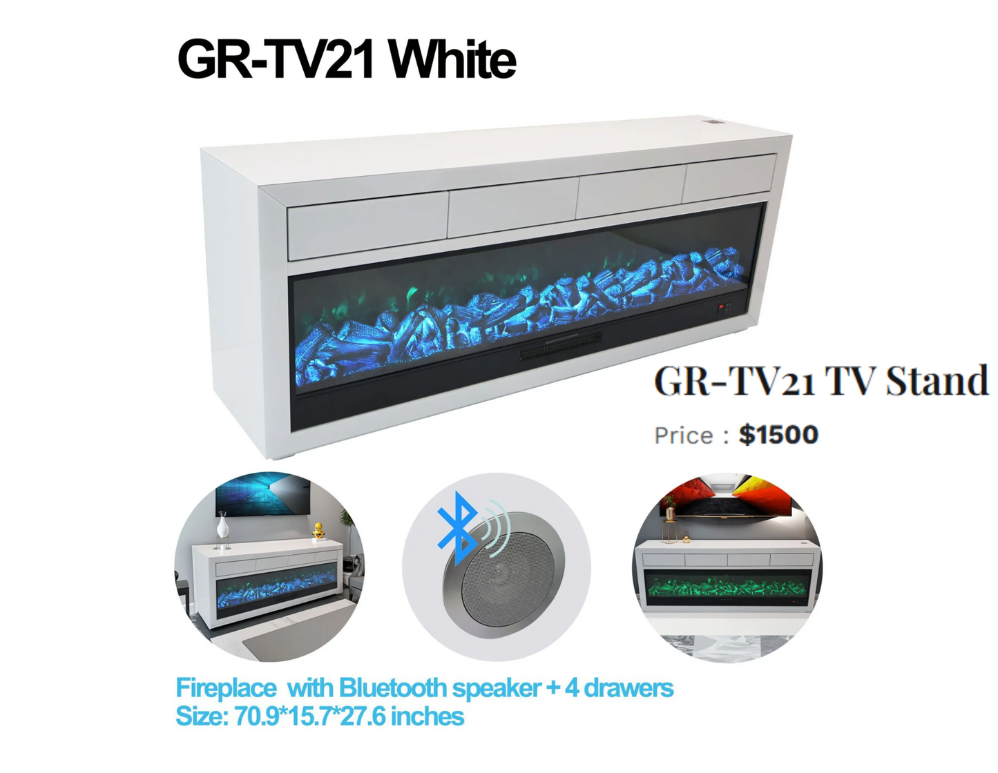 TV STAND TV21 WHITE