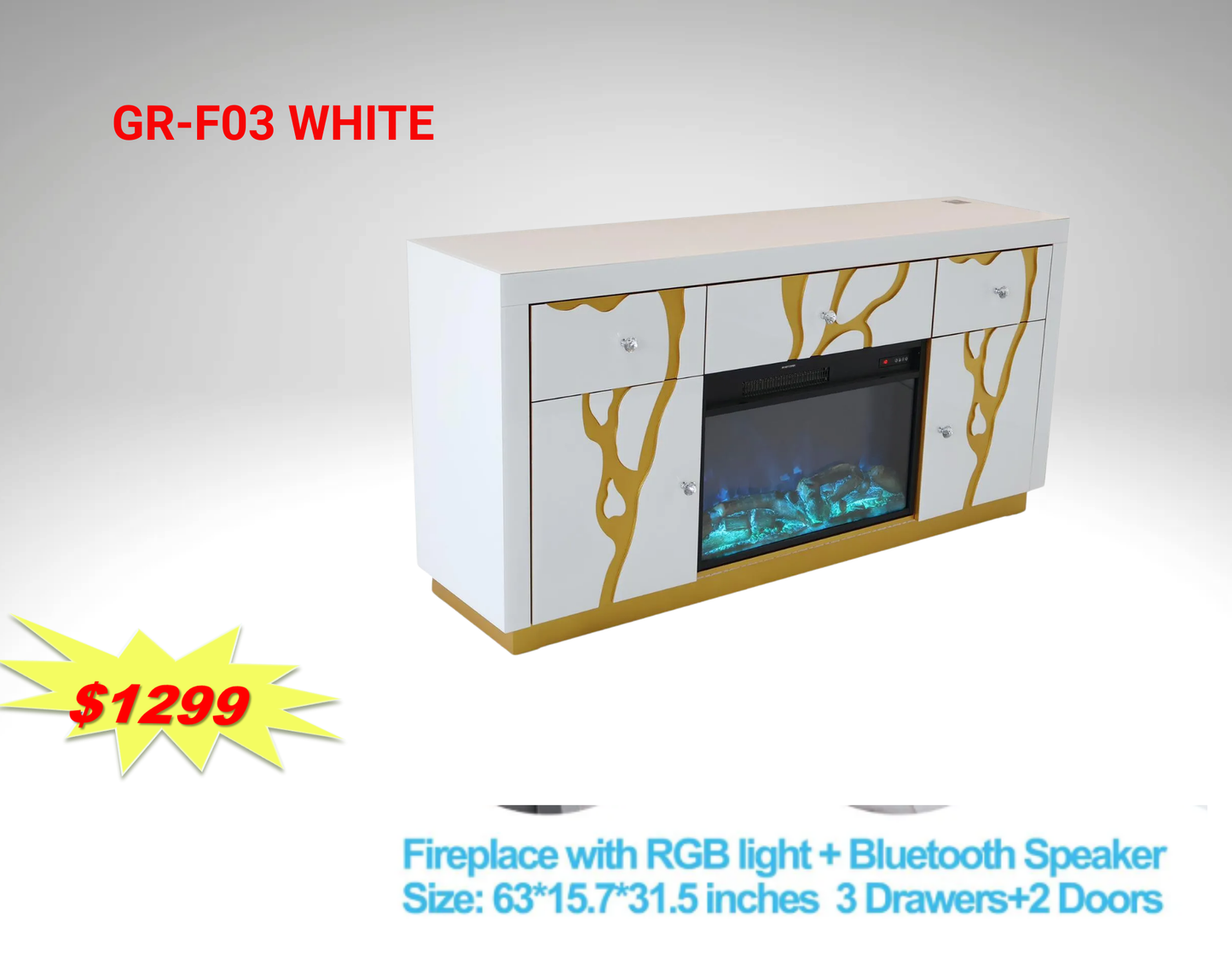 TV STAND F03 WHITE