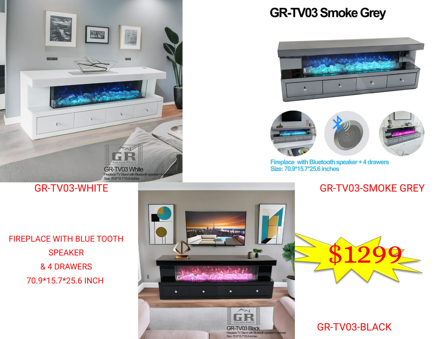 TV STAND TV 03 WHITE