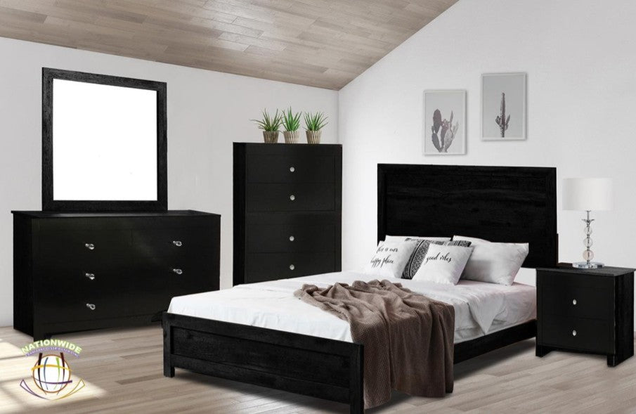 B430 QUEEN BED & DRESSER MIRROR BLACK