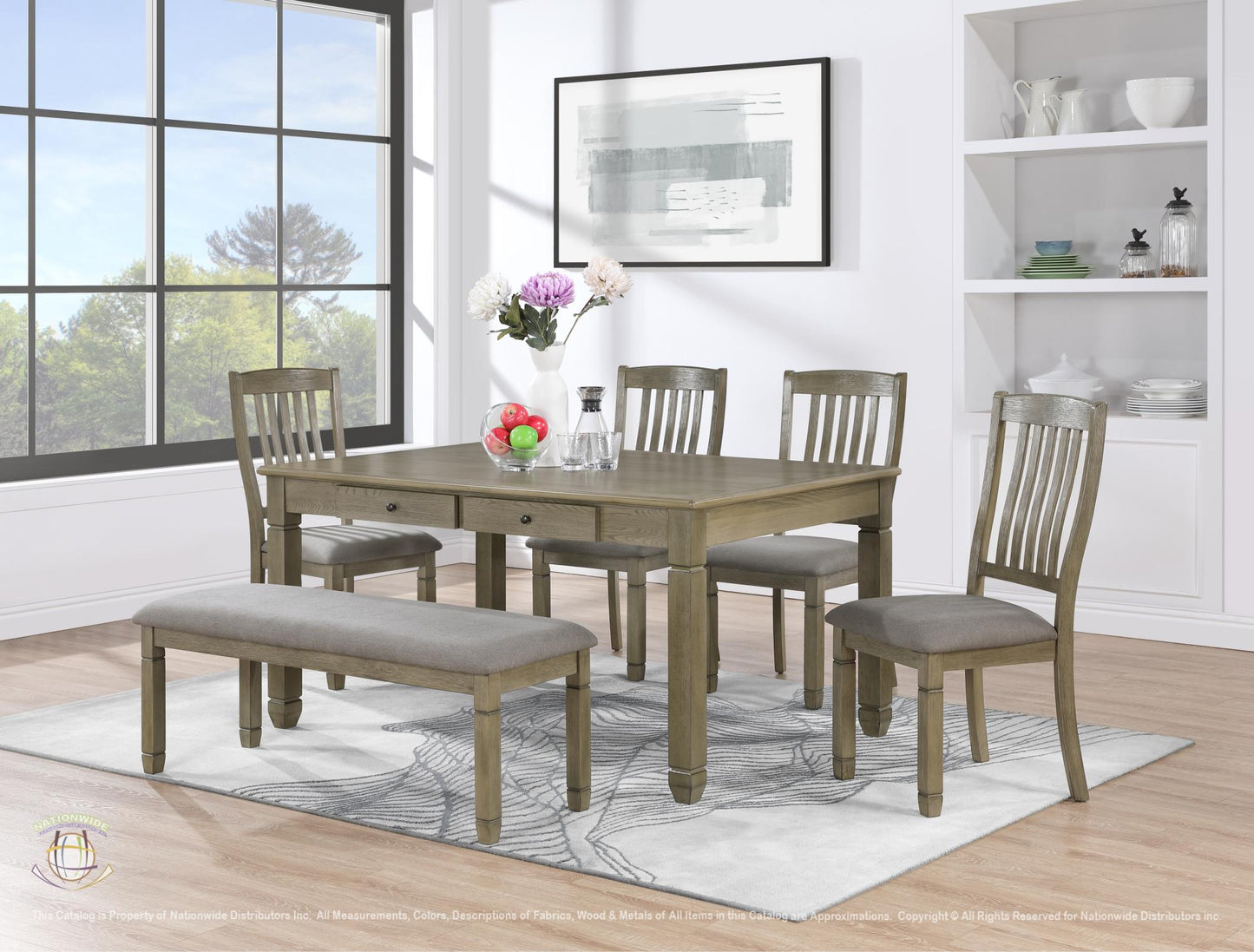 D246 TABLE WITH 4 CHAIRS AND BENCH