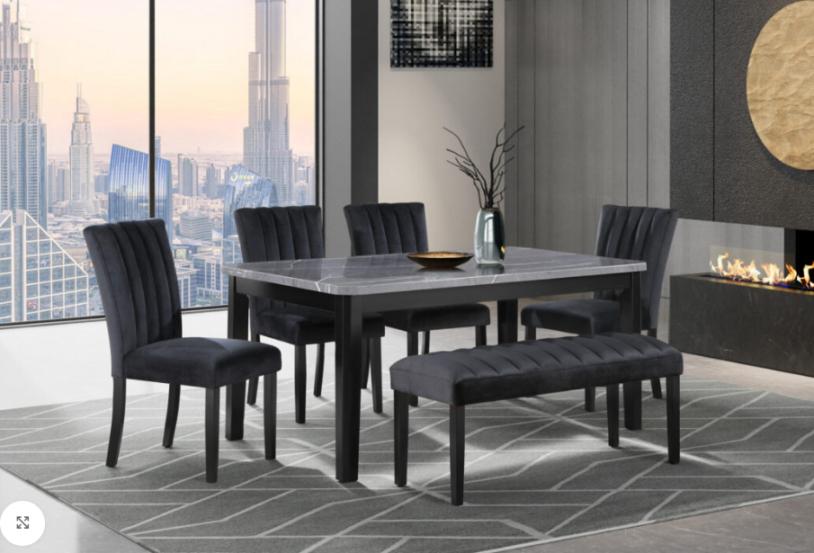 D8685 TABLE & 4 CHAIRS AND 1 BENCH