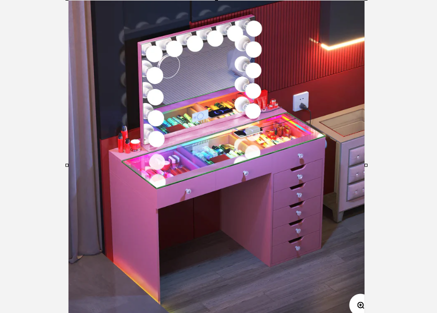 VANITY DIANA PINK 8 DRAWERS