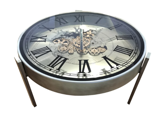HD 183 SILVER CLOCK COFFEE TABLE (31.5')