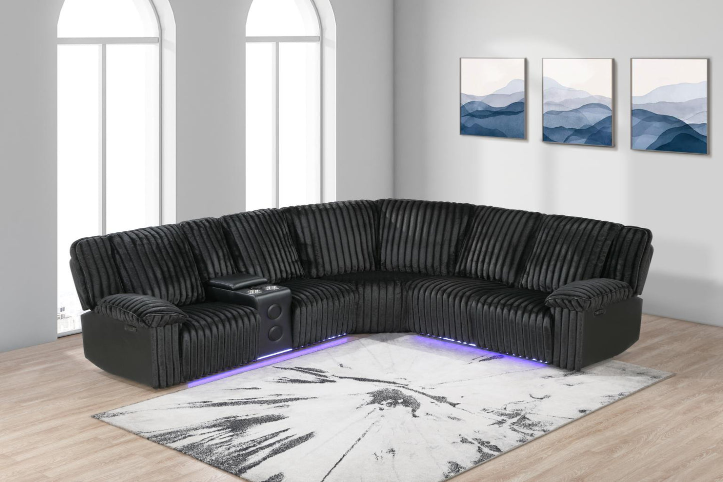 S456 POWER SECTIONAL BLACK