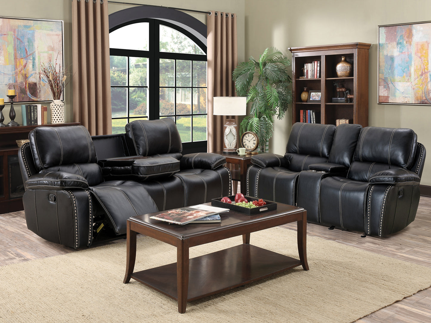 U100L Motion Reclining Console Loveseat
