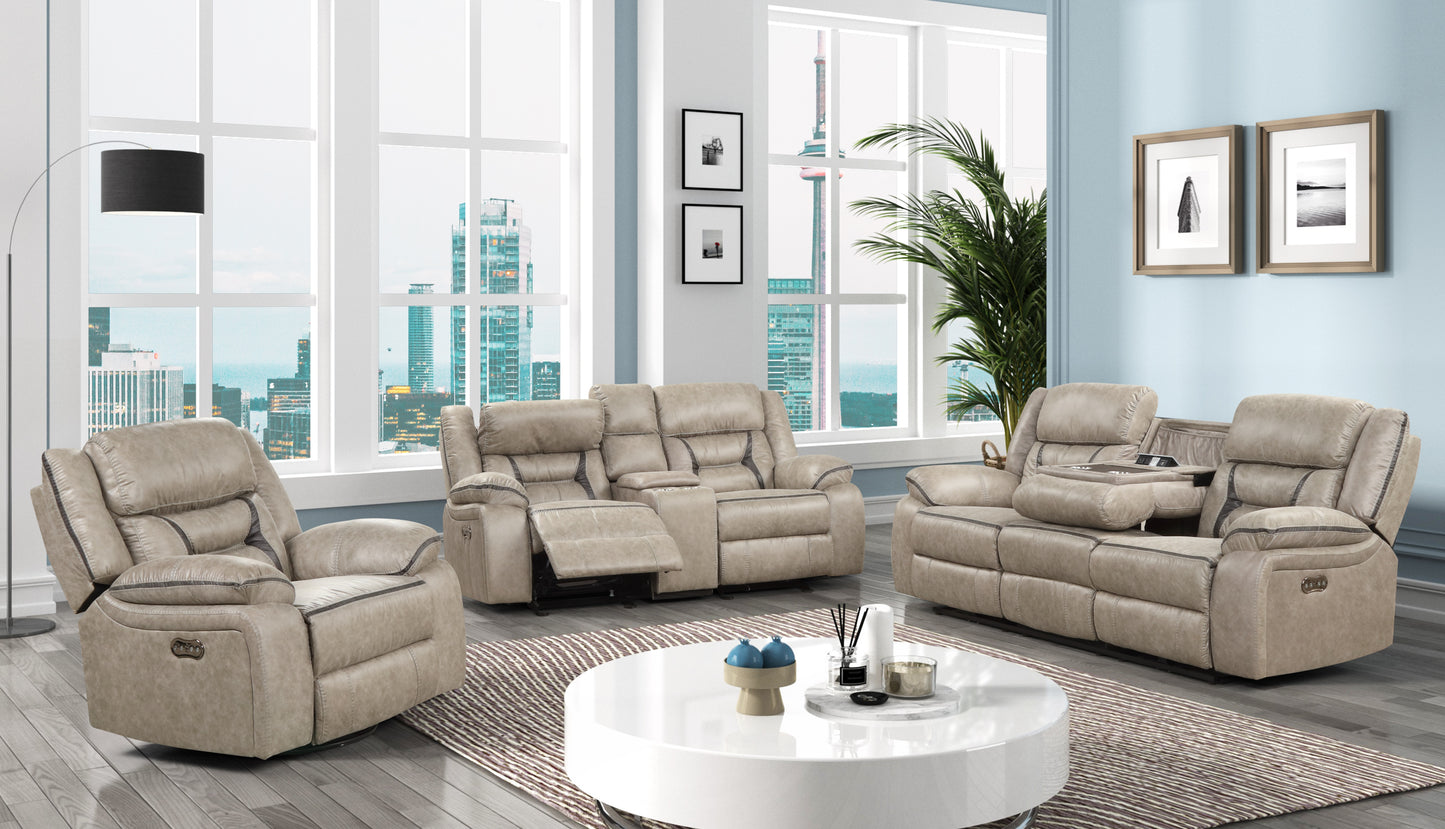 U140L Power Reclining / Power Headrest Loveseat w/ Console & USB