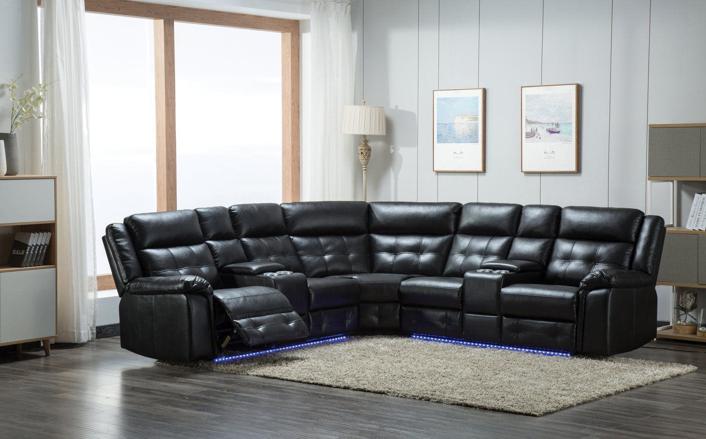 U46-3 3 PC. Power Reclining Sectional w/ Led Lights
