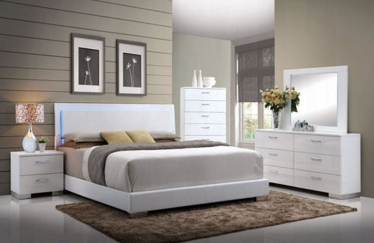 22640 QUEEN BED W/LED WHITE Lorimar Queen Bed W/Led