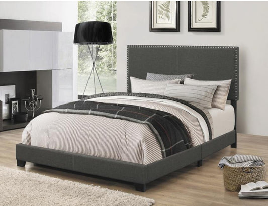 350061Q Upholstered Queen Panel Bed Charcoal