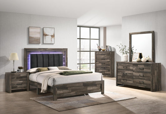 B372 QUEEN BED BROWN