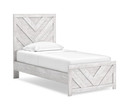 B3788 TWIN BED  WHITE WASH COLOR