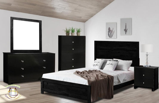 B430 QUEEN BED & DRESSER MIRROR BLACK